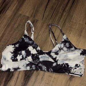 Black and White Tie-Dye bathing suit top
